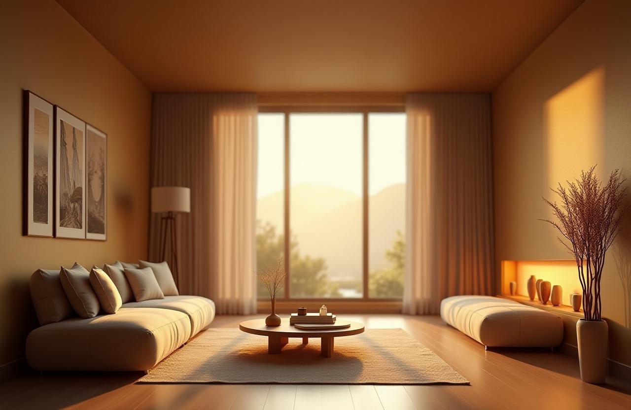 모던살림 제품으로 꾸며진 따뜻하고 현대적인 거실