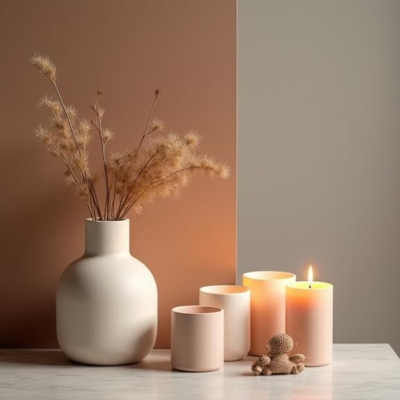 세라믹 화병과 향초 등 감각적인 생활소품