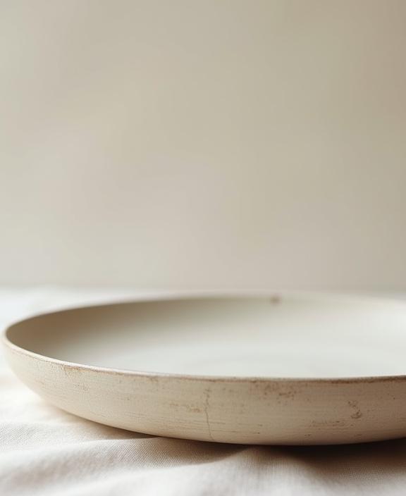 섬세한 질감의 세라믹 그릇 클로즈업